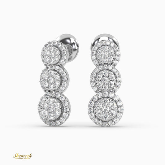 Round Cut Diamond Flower Earrings - shemesh_diamonds