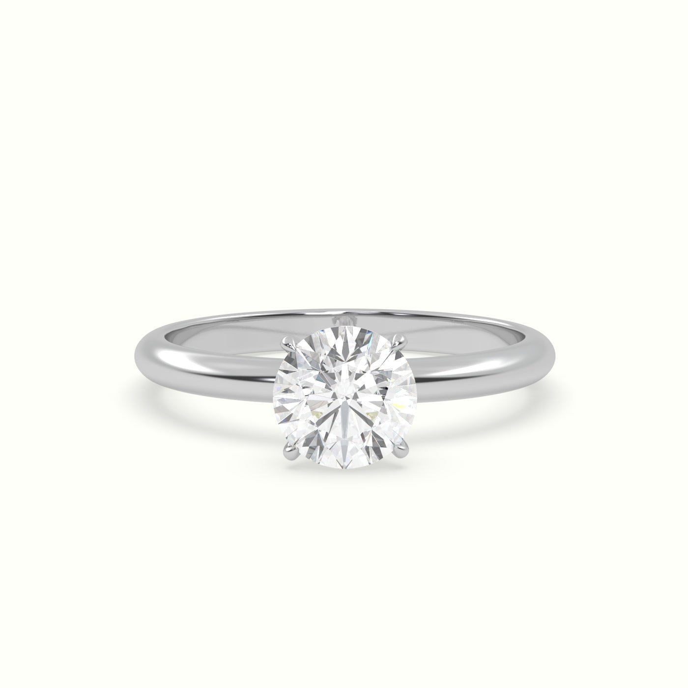 18k Gold Round Cut Solitaire Engagement Ring - shemesh_diamonds