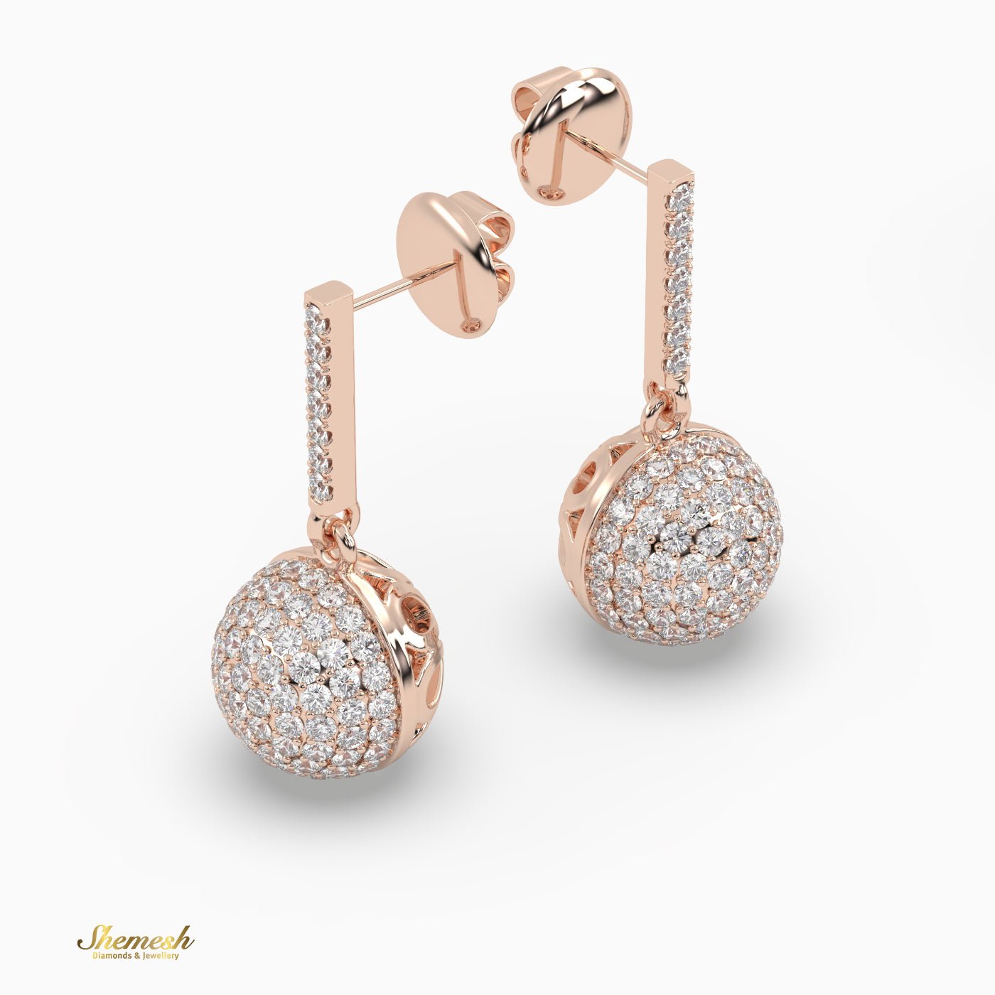 Round Brilliant Cut Dangle Earrings - shemesh_diamonds