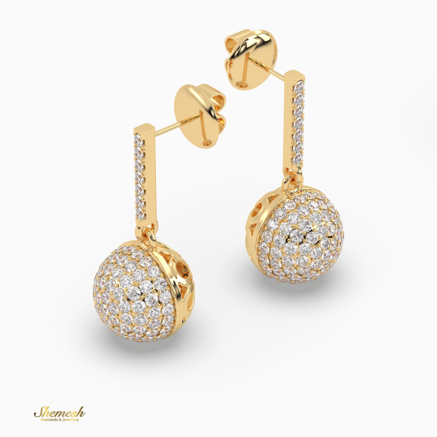 Round Brilliant Cut Dangle Earrings - shemesh_diamonds