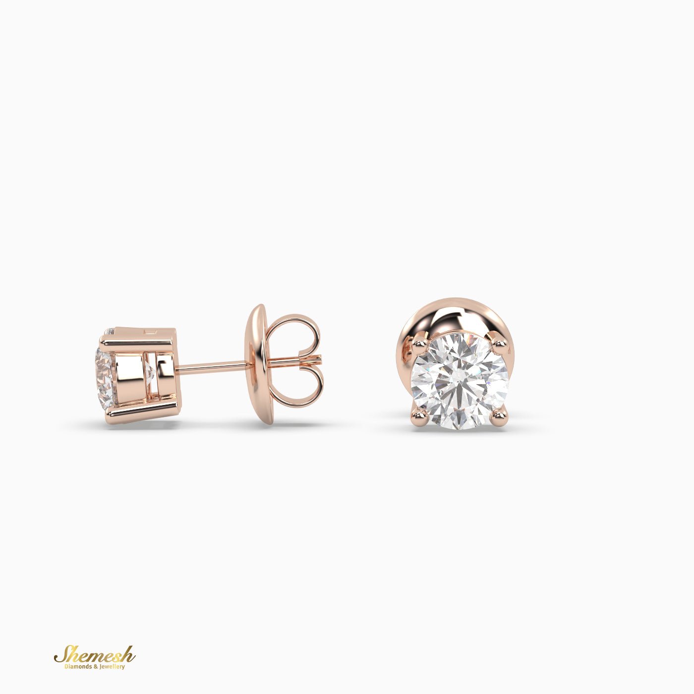 Solitaire 4 prongs Stud Earrings - shemesh_diamonds