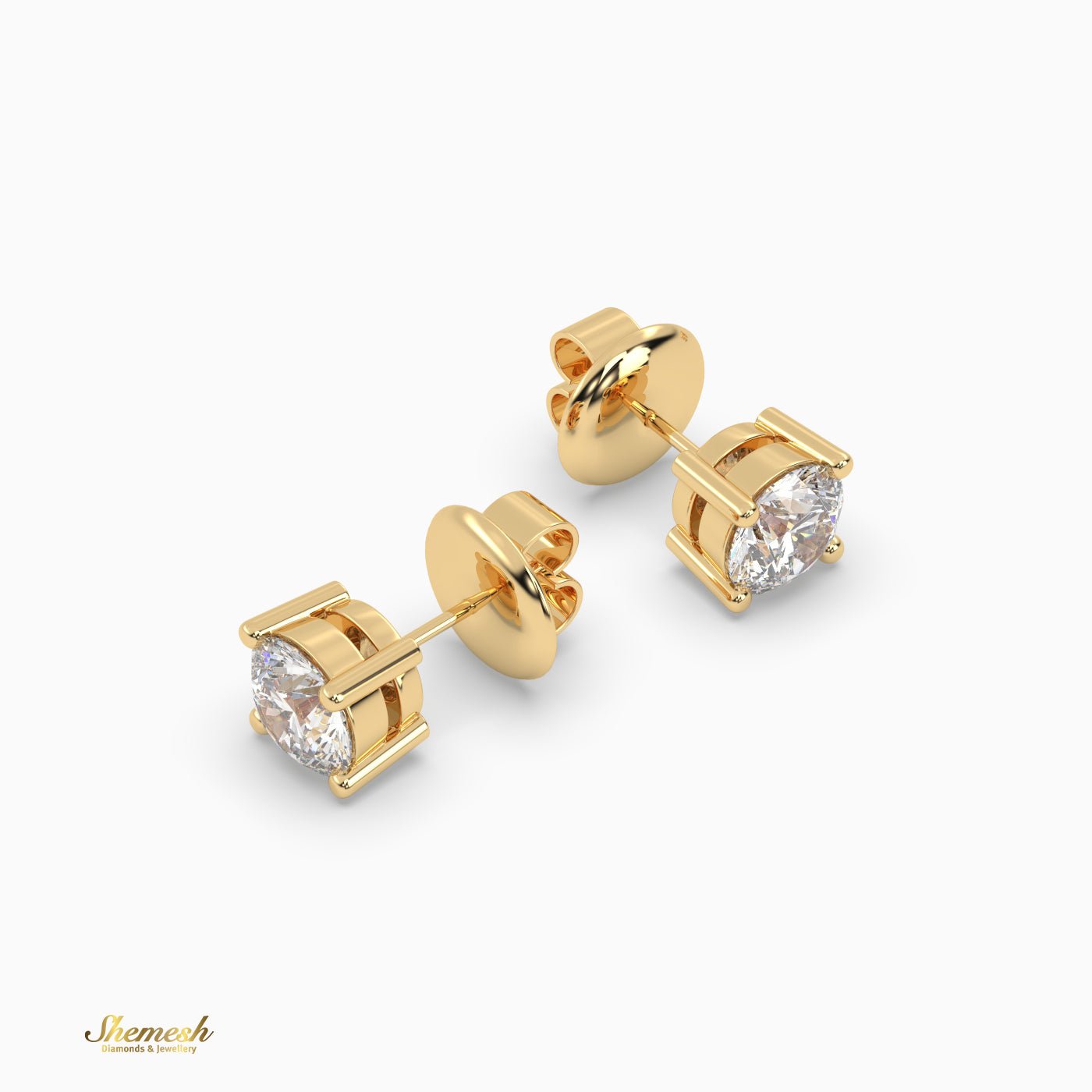 Solitaire 4 prongs Stud Earrings - shemesh_diamonds