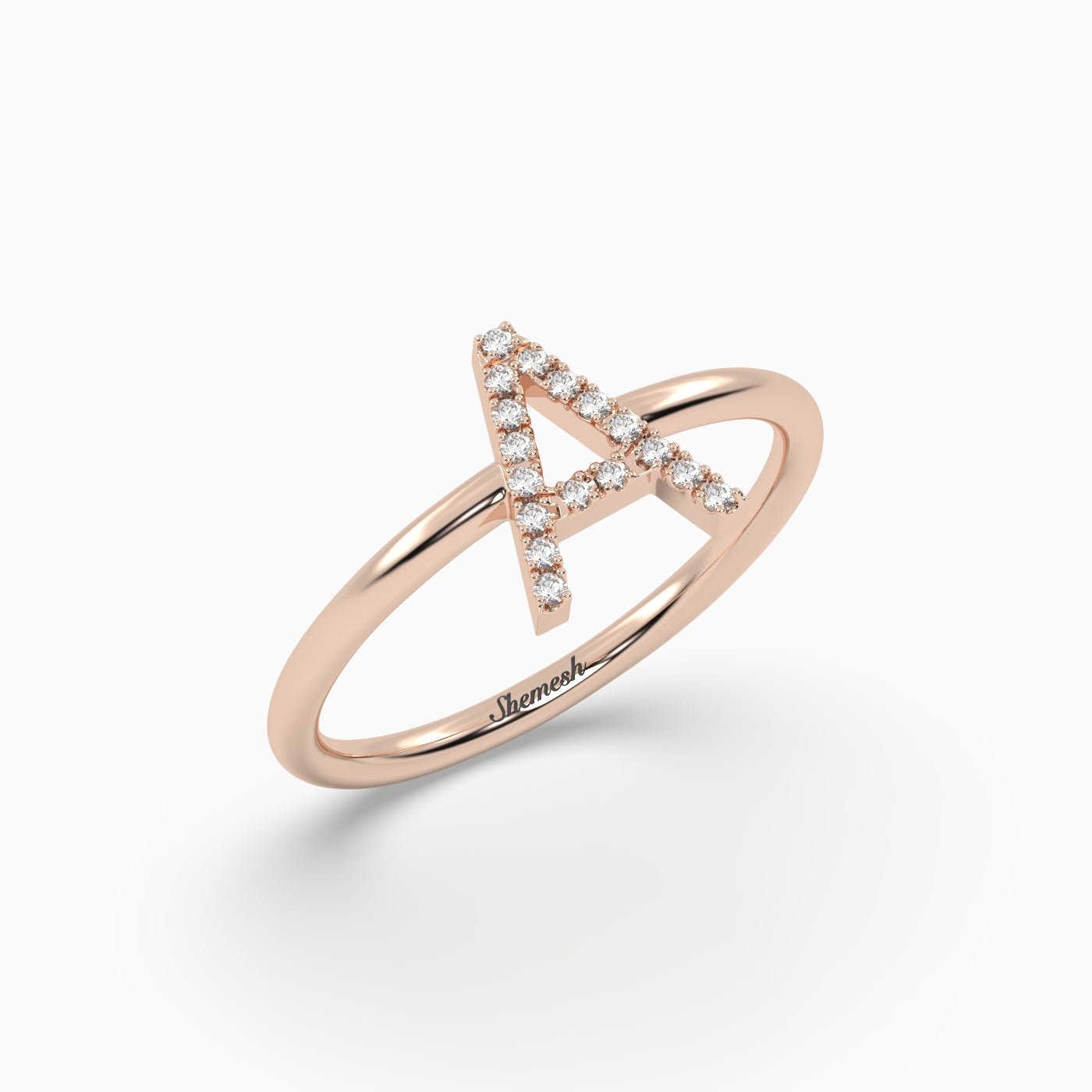 18K Gold "A" Initial Ring - shemesh_diamonds