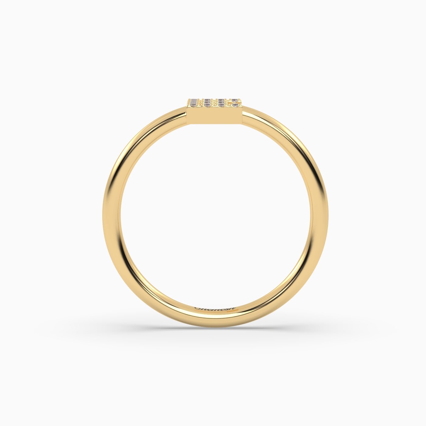 18K Gold "E" Initial Ring - shemesh_diamonds