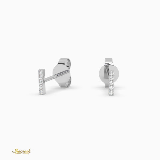 18K Gold 'I' Initial Stud Earrings - shemesh_diamonds