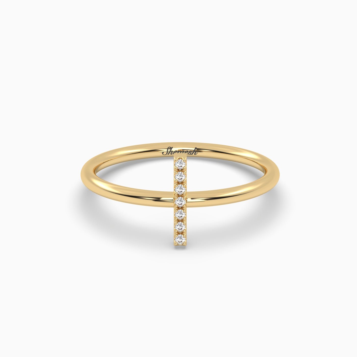 18K Gold "I" Initial Ring - shemesh_diamonds