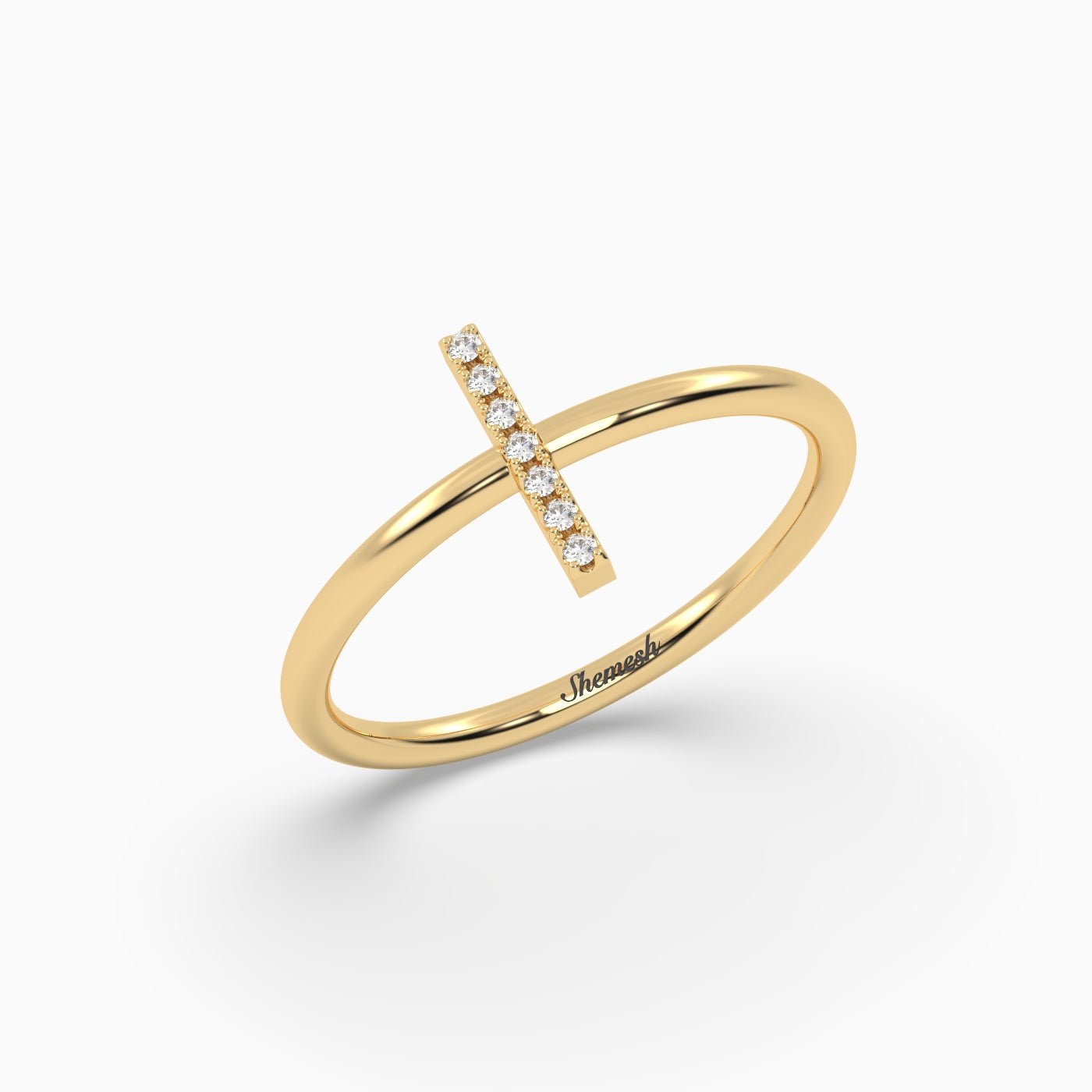 18K Gold "I" Initial Ring - shemesh_diamonds