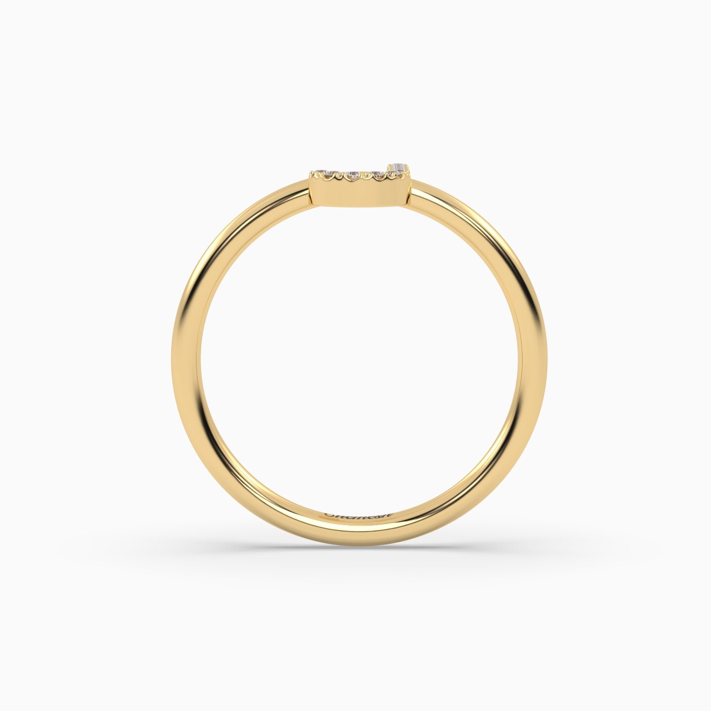 18K Gold "J" Initial Ring - shemesh_diamonds