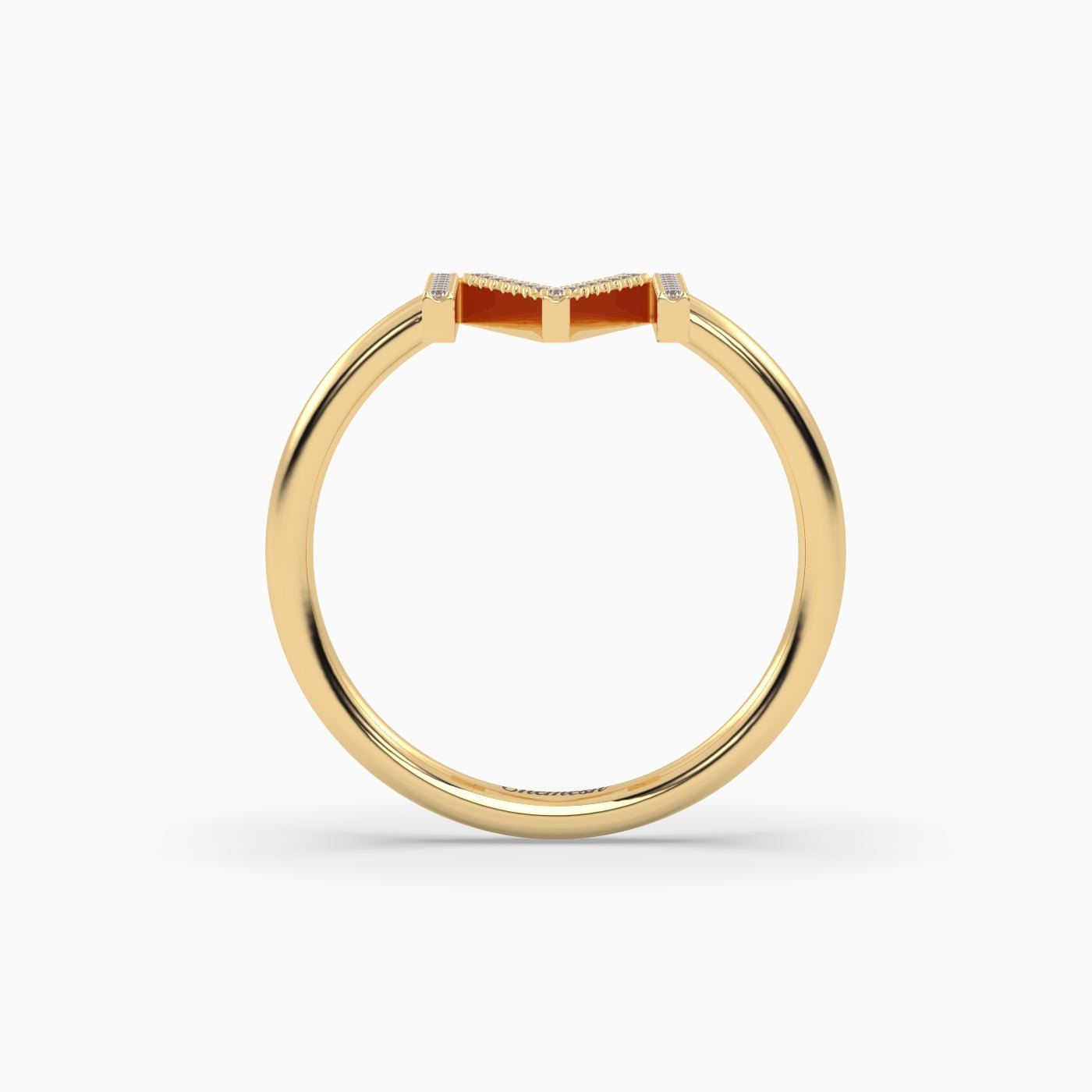 18K Gold "M" Initial Ring - shemesh_diamonds