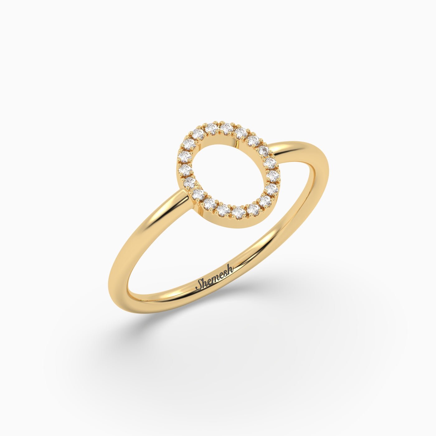 18K Gold "O" Initial Ring - shemesh_diamonds
