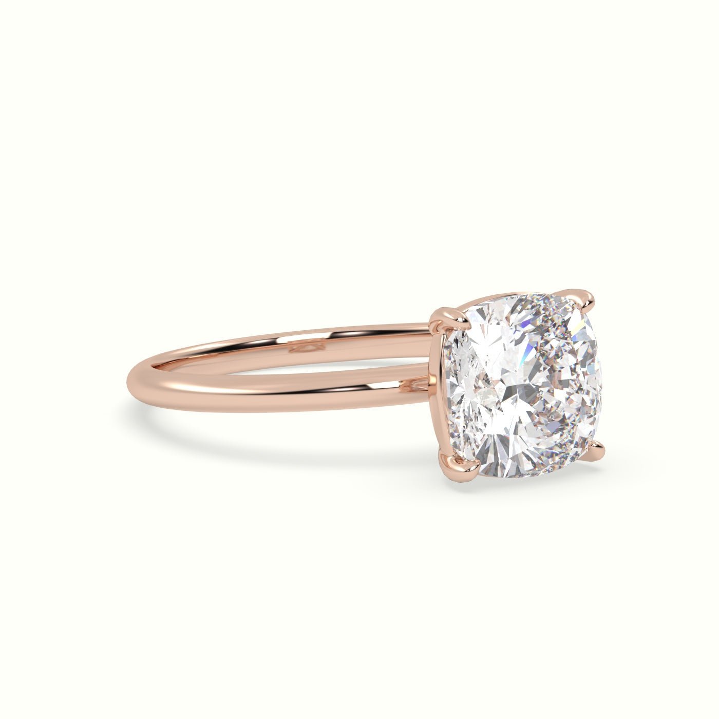 18k Gold Cushion Cut Solitaire Engagement Ring - shemesh_diamonds