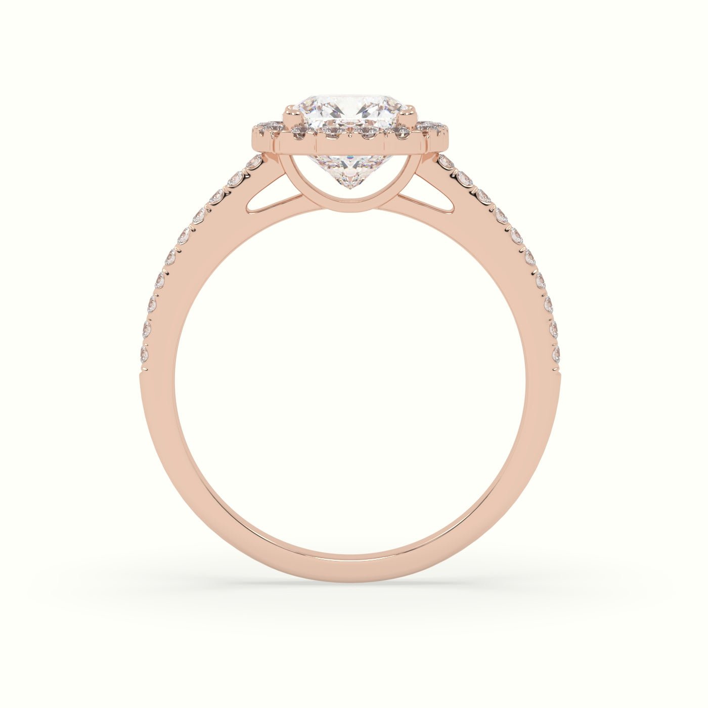 18k Gold Cushion Cut Halo Engagement Ring - shemesh_diamonds