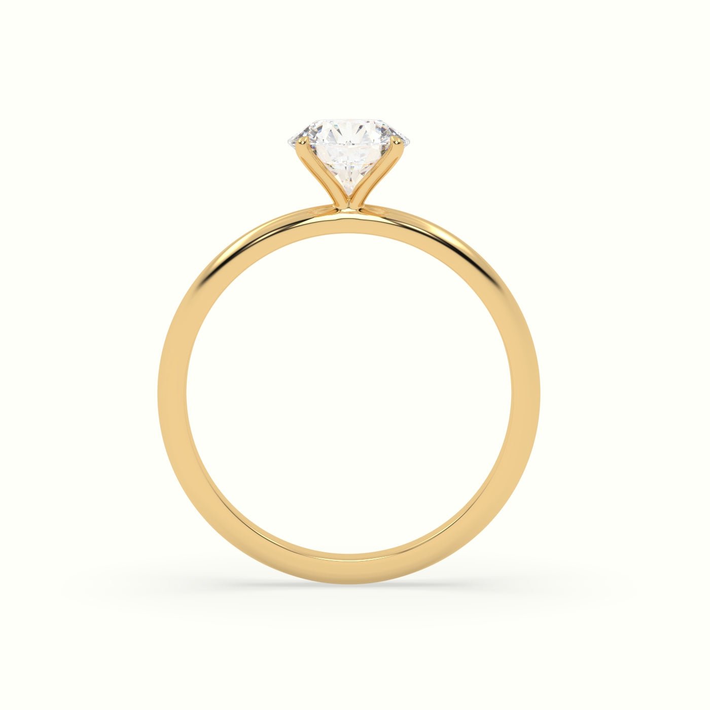 18k Gold Round Cut Solitaire Engagement Ring - shemesh_diamonds