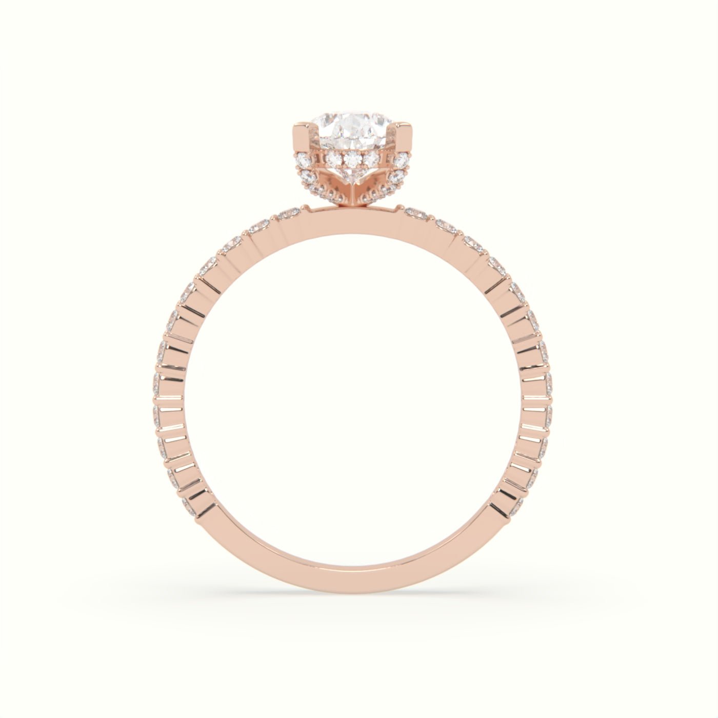 18k Gold Pear Cut Pave Set Engagement Ring - shemesh_diamonds
