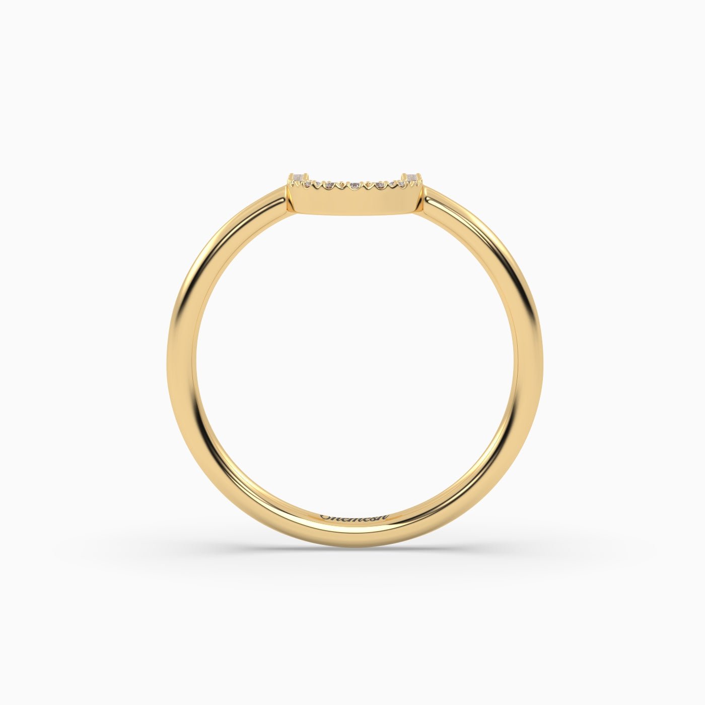 18K Gold "U" Initial Ring - shemesh_diamonds