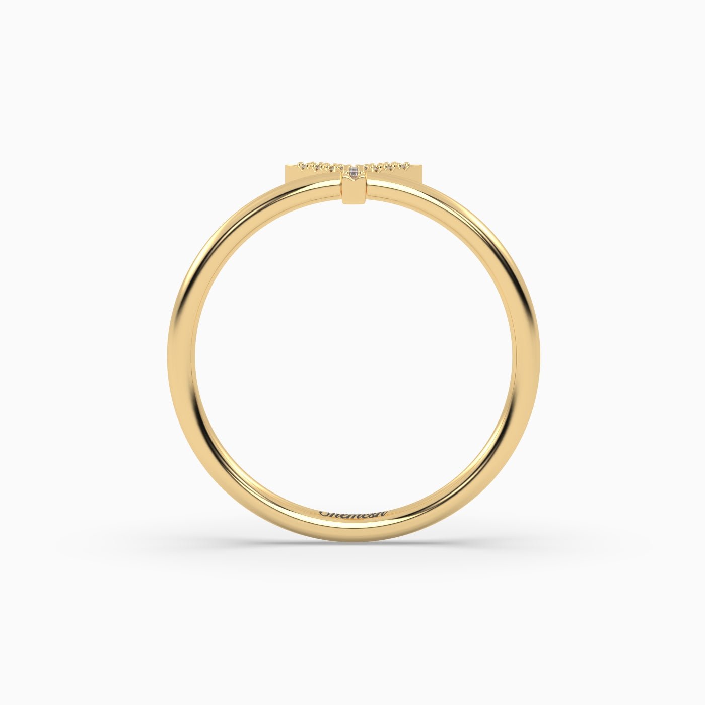 18K Gold "Y" Initial Ring - shemesh_diamonds